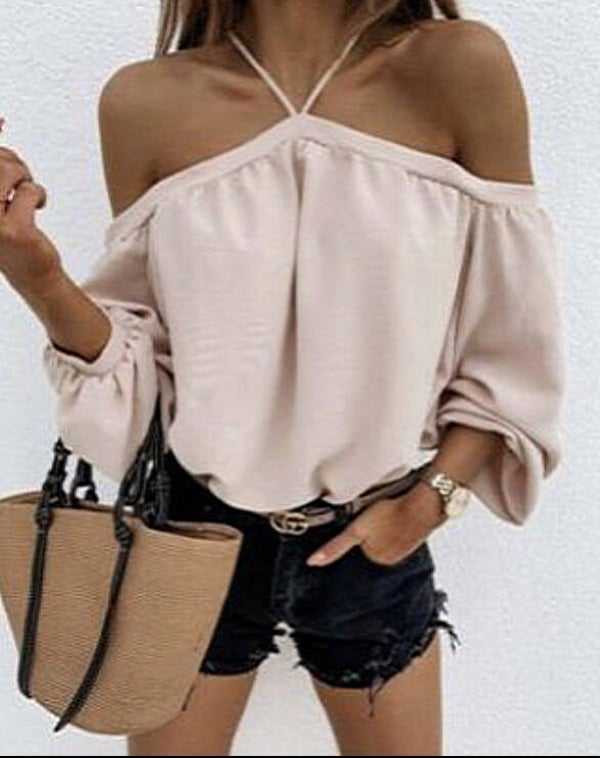 Off shoulder top - beige