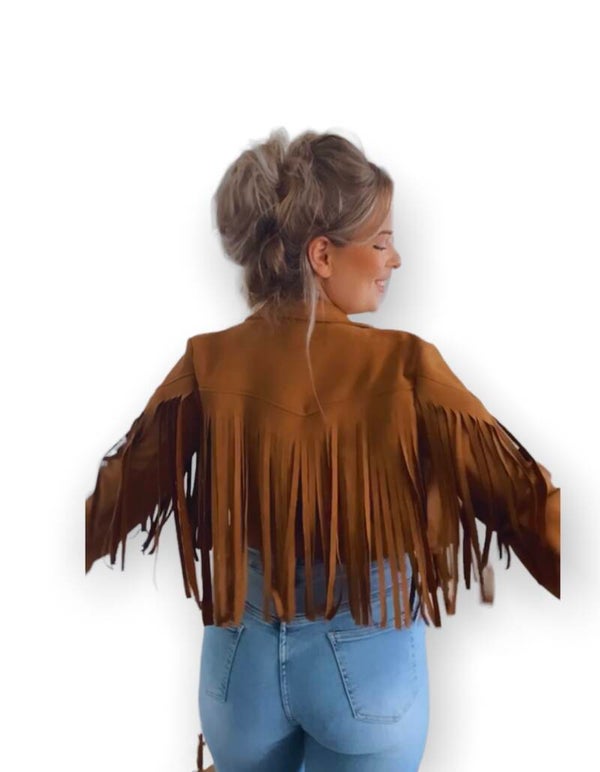 Jacket frills - camel