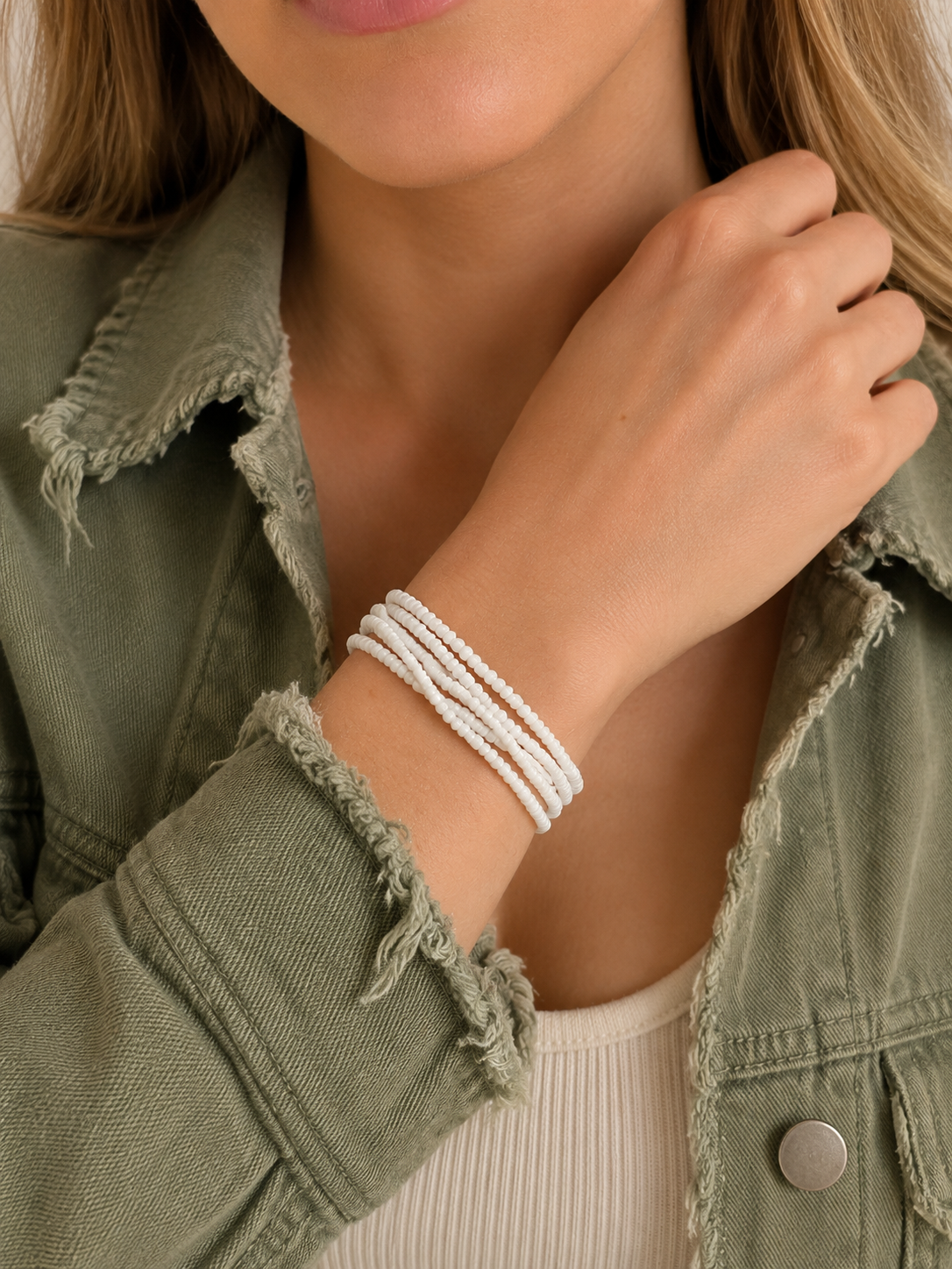 Layered armband Wit
