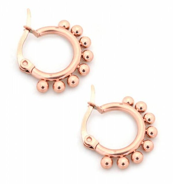 Dotted hoops rose gold