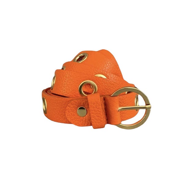 Leather riem - oranje