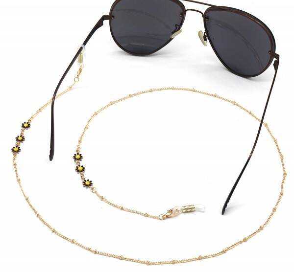 Zonnebril koord Daisy - zwart goud