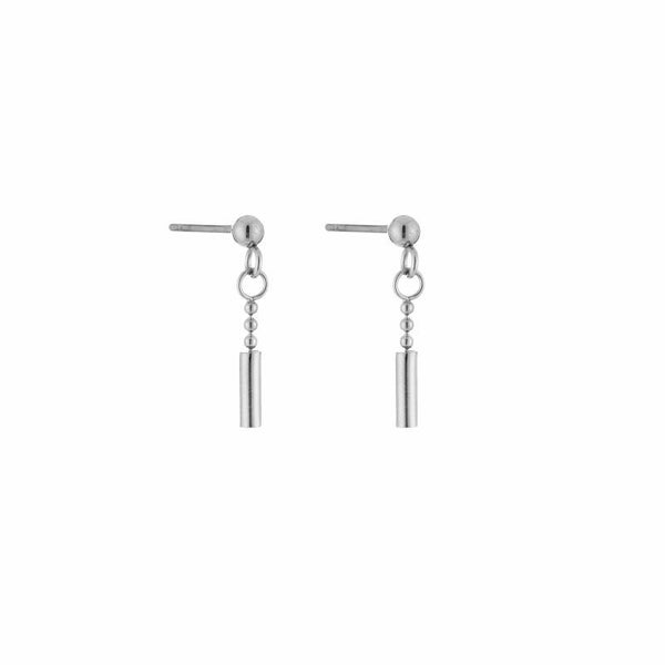 Ballchain oorbellen zilver