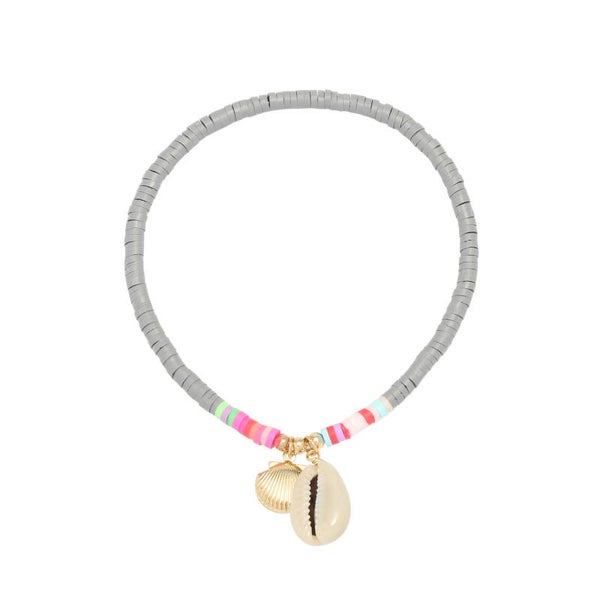 Beach day enkelbandje grijs