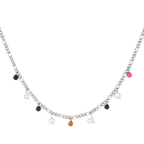 Beads ketting zilver