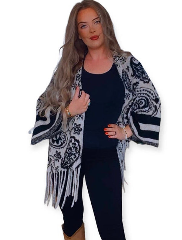 Vest/poncho Zazu - beige/zwart