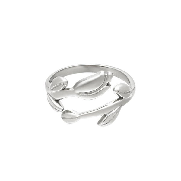 Bloom ring zilver