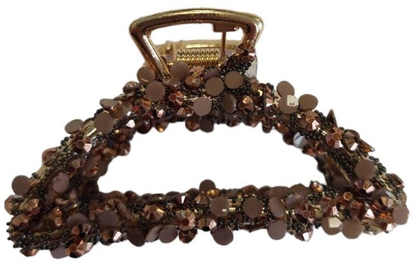 Haarclip Strass - brown