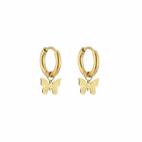 Butterfly oorbellen goud