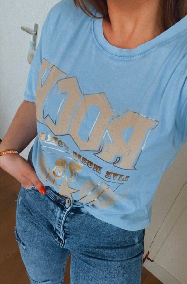 T-shirt Rock - Blauw