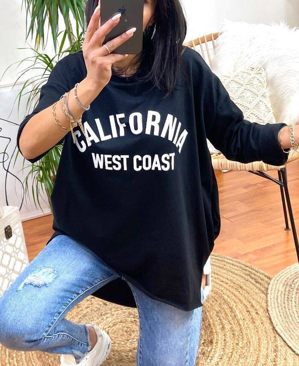 Sweatshirt California - zwart