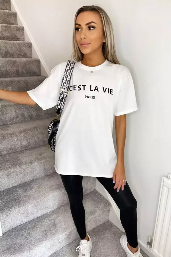 C'est la vie t-shirt - wit