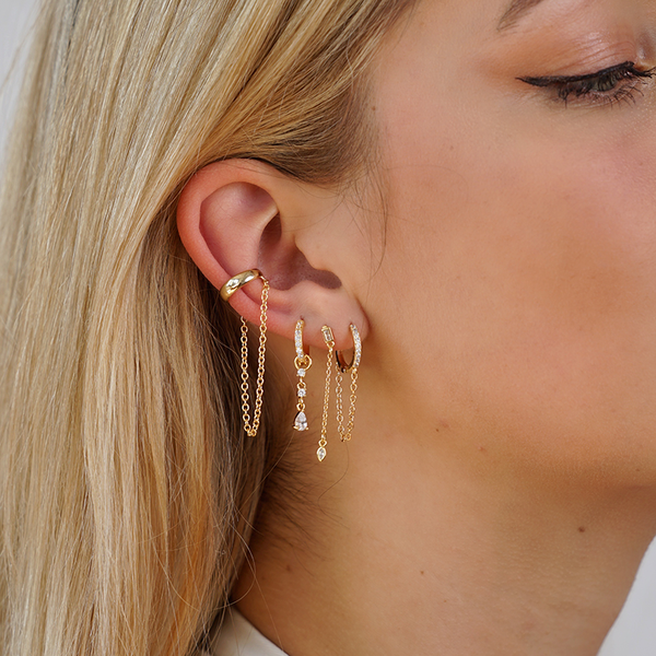 Chain earcuff - goud
