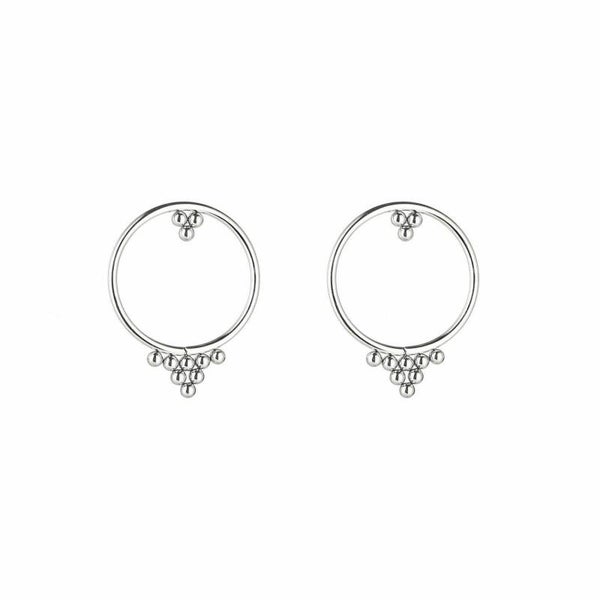 Circle studs oorbellen zilver