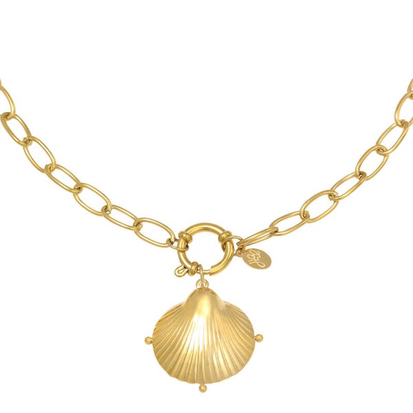 Clam shell ketting goud