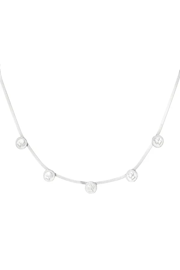 Coin chain ketting - Zilver