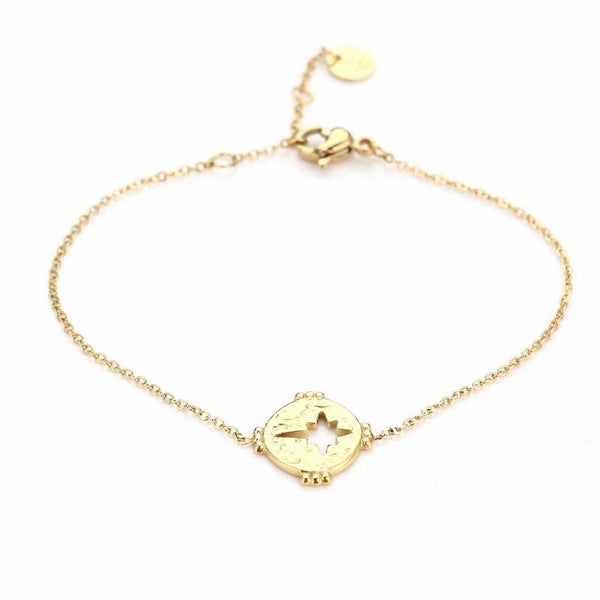Compass armband goud