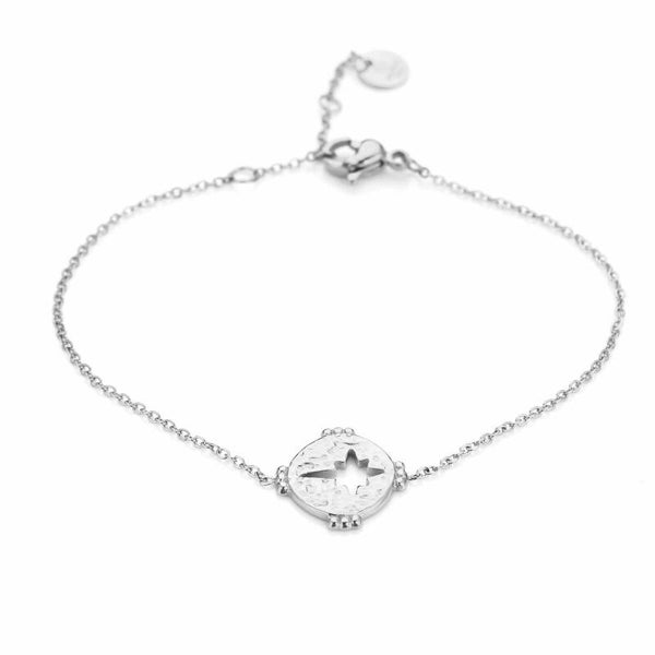 Compass armband zilver