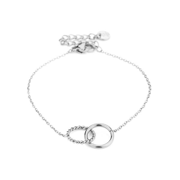 Connected coins armband zilver