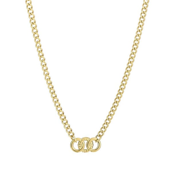 Connected rings ketting goud