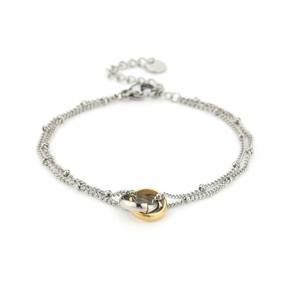 Connected rings armband zilver