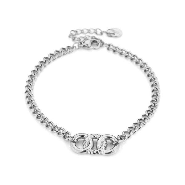 Connected rings armband zilver