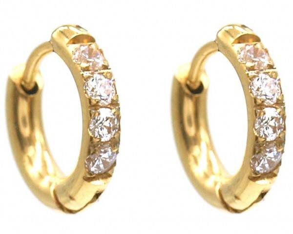 Crystal oorbellen goud