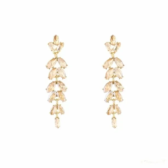 Oorbellen crystal - Champagne