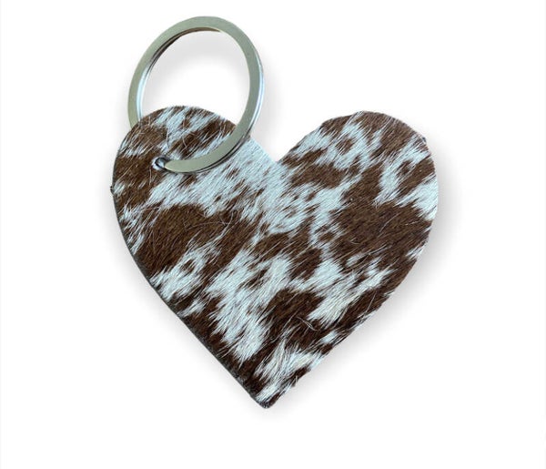 Leather tas/sleutelhanger heart 1