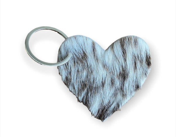 Leather tas/sleutelhanger Heart 6