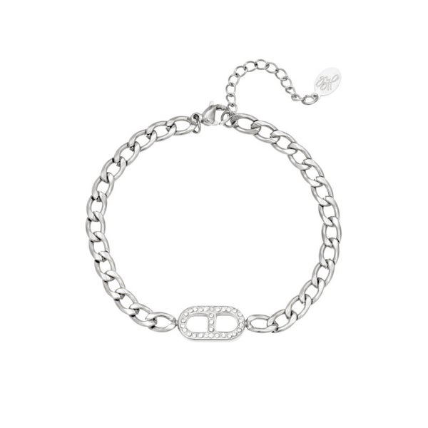 Power diamond armband zilver