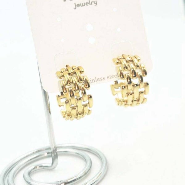 Double chain oorbellen - goud