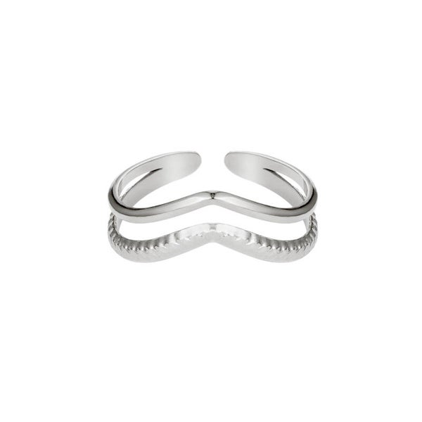 Double wave ring zilver