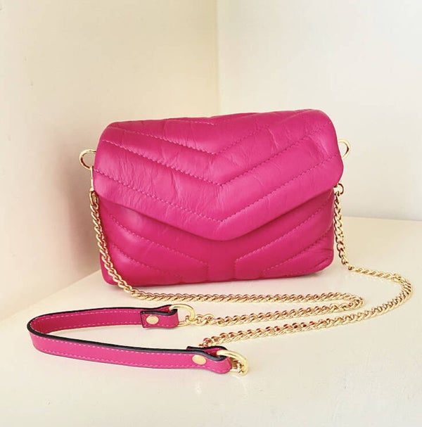 Leather bag roze