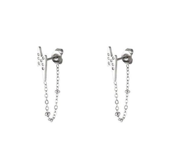Oorbellen lightning - zilver