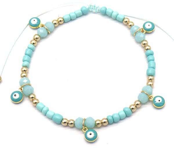 Eye enkelbandje - blauw