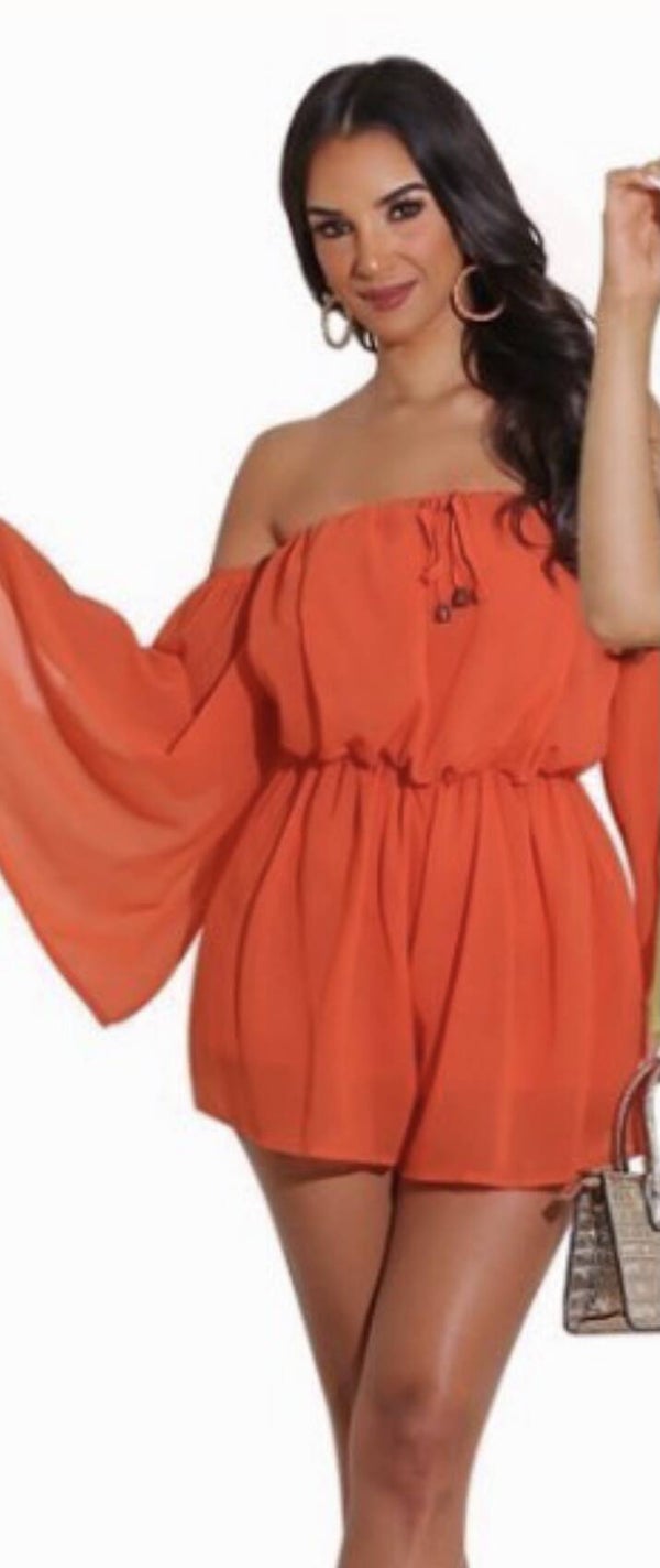 Playsuit Rowena - oranje/rood