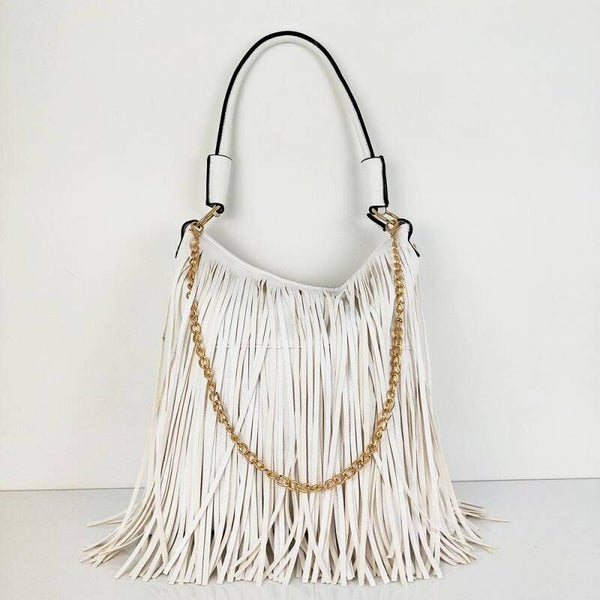 Handtas frills - wit