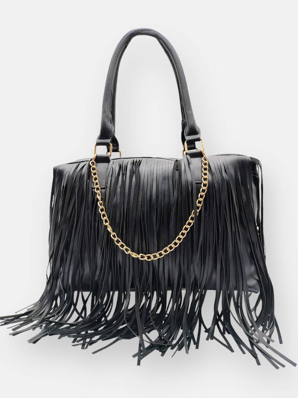 Handtas frills - zwart