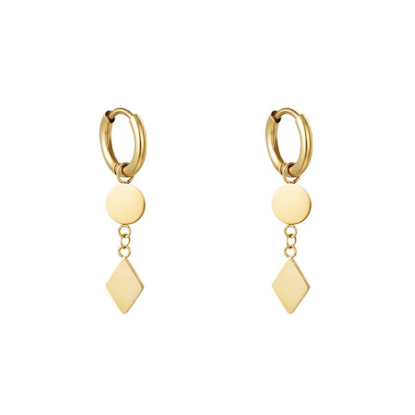 Geometry oorbellen goud