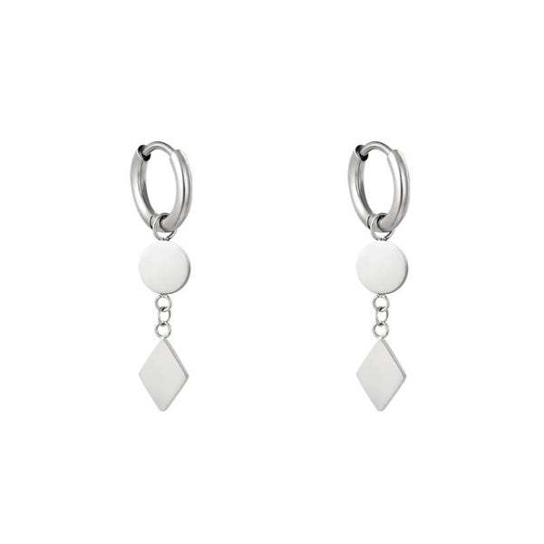 Geometry oorbellen zilver