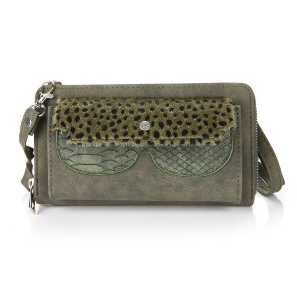 Portemonnee tas cheeta - groen