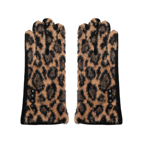 Handschoenen panter donker