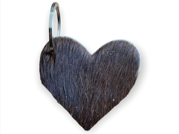 Leather tas/sleutelhanger Heart 3