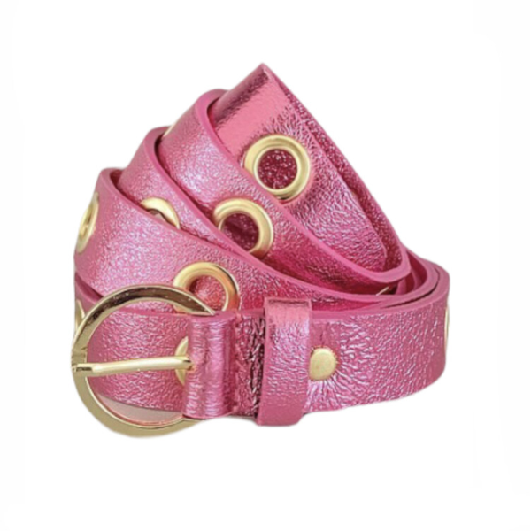 Leather riem - roze