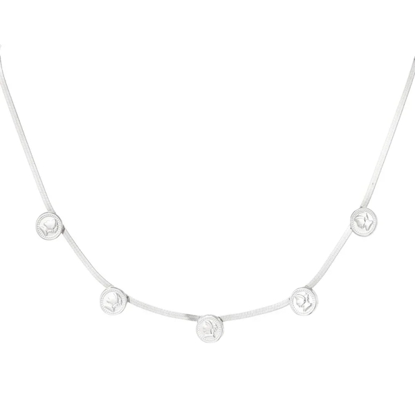 Coin chain ketting - Zilver