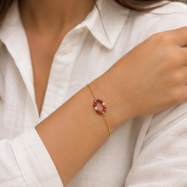 Beaded armband - goud