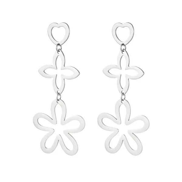 Oorbellen Flower - zilver