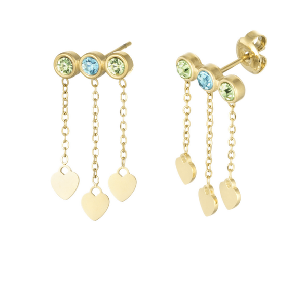 Oorbellen little hearts - goud