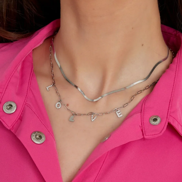 Love letter ketting - Zilver